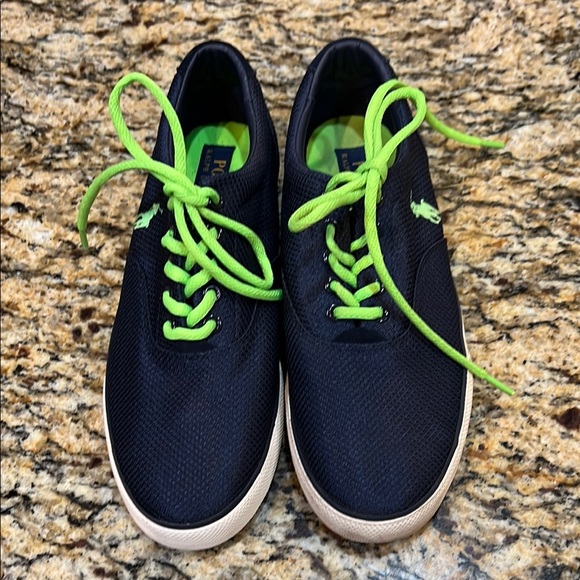 Polo by Ralph Lauren Blue and Green Sneakers with Bold Design - Picture 4 of 6